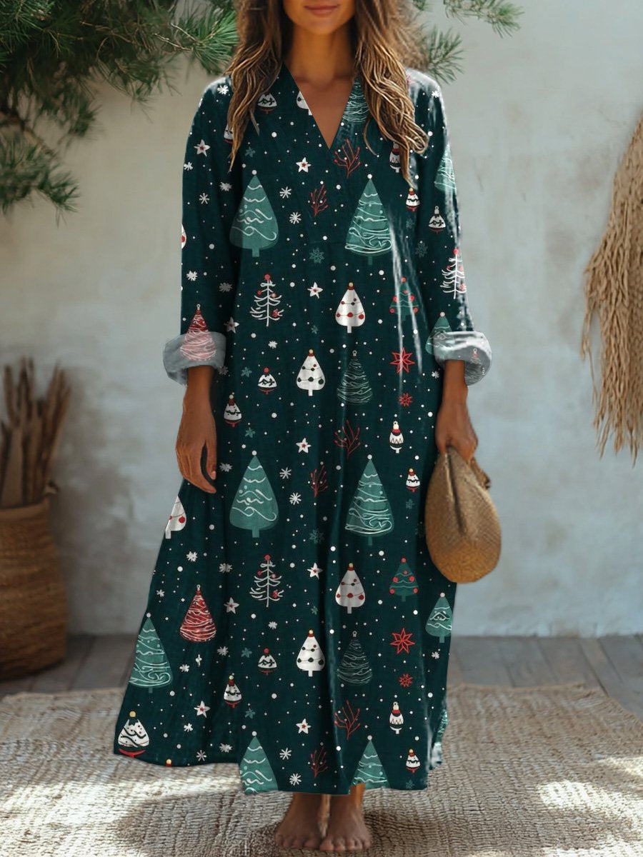 Christmas Tree Pattern Printed Dress