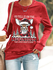 Christmas Tell It Printed Sweatshirt