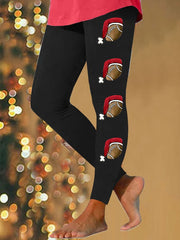 Christmas Hat Football Casual Leggings