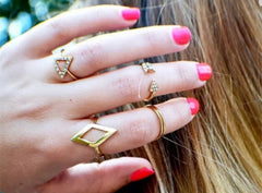 5Pcs/Set Mid Finger Ring - Gold