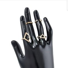 5Pcs/Set Mid Finger Ring - Gold