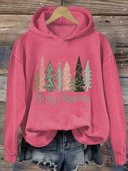 Women'S Casual Merry Chrismas Printed Long Sleeve Sweatshirt