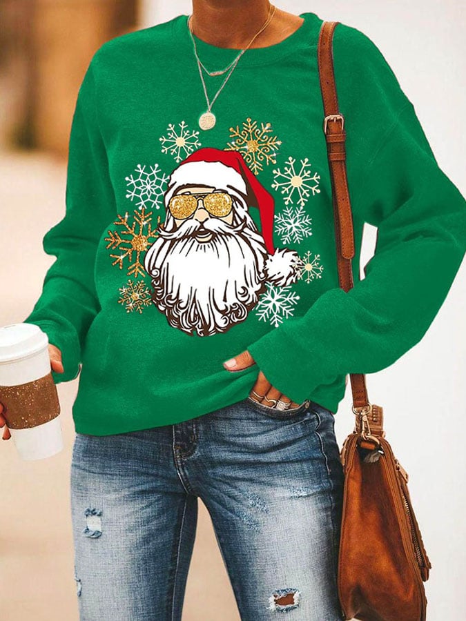 Christmas Ladies Printed Long Sleeve Sweatshirt