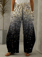 Christmas Sparkle Print Vintage Casual Loose Pants