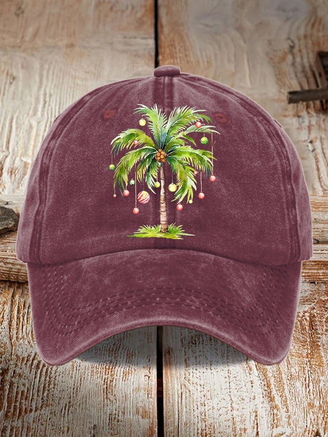 Casual Christmas Palm Tree Print Baseball Cap