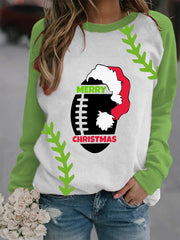 Football Christmas Print Sweatshirt