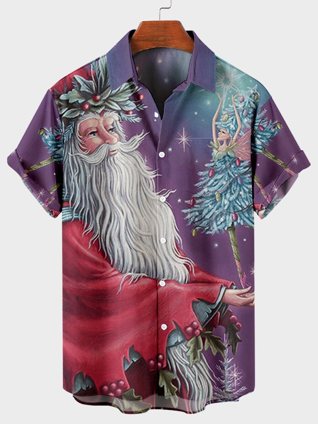 Christmas element large short sleeve shirt