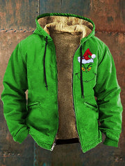 Christmas Retro Printed Christmas Plush Jacket