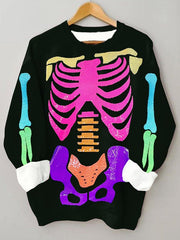 Personalized Fashionable Rainbow Skull Loose Sweatshirt