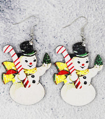 Christmas Snowman Earrings