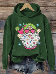 Shiny Santa Print Sweatshirt