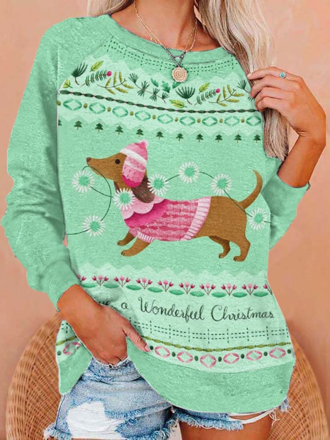 have a wonderful christmas dachshund sweatshirt