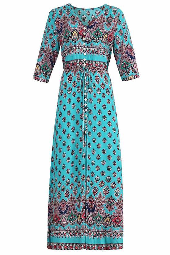Boho Style Printed Maxi Dress