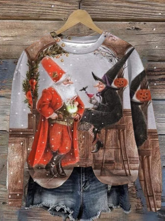 Christmas Casual Printed Sweatshirt