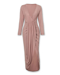 Deep V Ruched Tulip Hem Party Dress