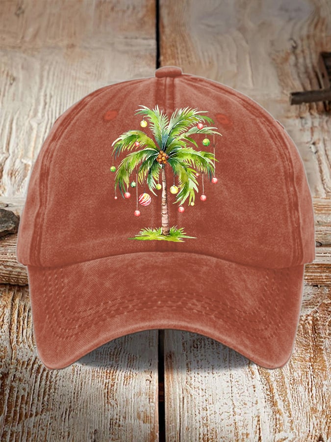 Casual Christmas Palm Tree Print Baseball Cap