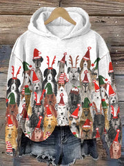 Christmas Dog Print Hoodie