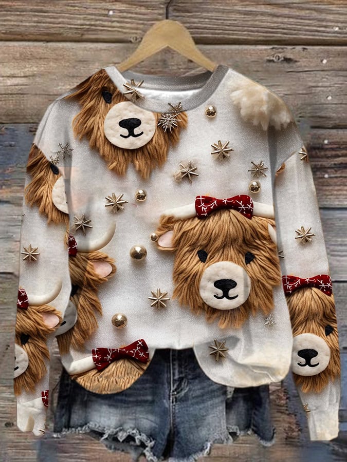 Christmas Casual Printed Long Sleeve Sweatshirt