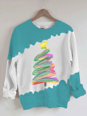Oil Painting Christmas Tree Sweatshirt