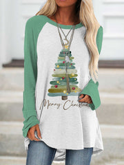 Women's Merry Christmas Tree Print Sweatshirt