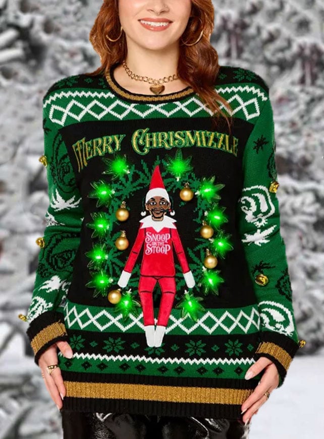 Merry Chrismizzle Print Knit Sweater