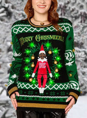 Merry Chrismizzle Print Knit Sweater