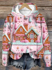 Christmas House Print Hoodie