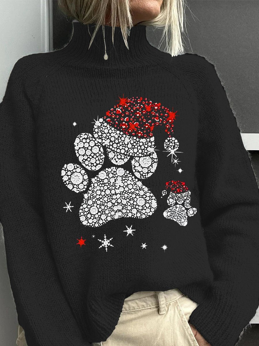 Merry Christmas Casual Turtleneck Knit Top