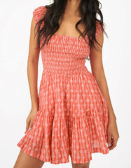 Bohemian Disty Floral Sleeveless Pleated Skirt