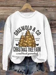 Griswold & Co Est 1989 Christmas Tree Farm Print Casual Sweatshirt