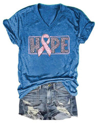 Breast Cancer Print Short-Sleeved T-Shirt