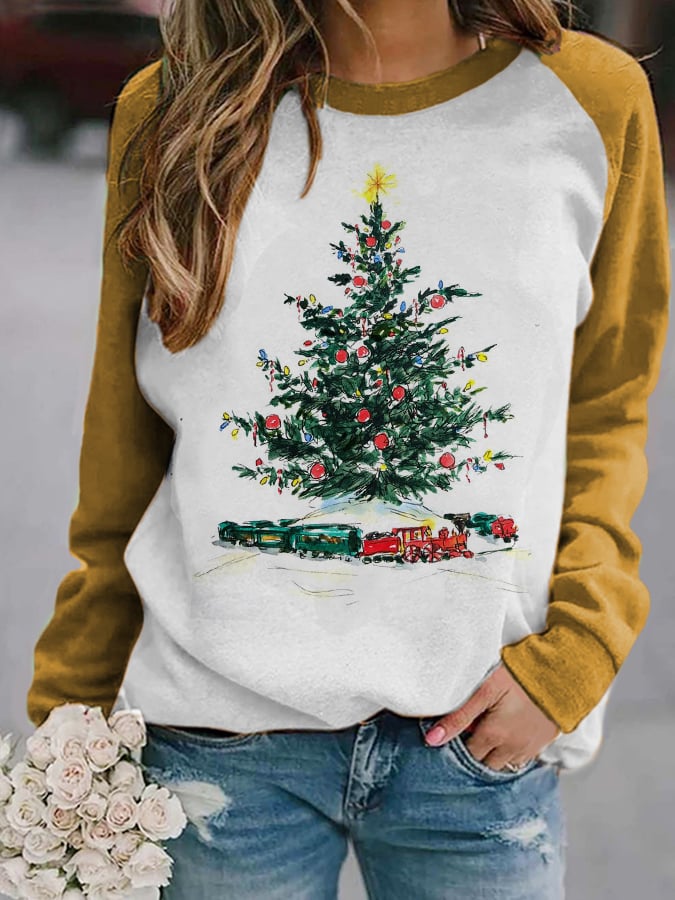 Christmas Tree Truck Print Sweatshirt