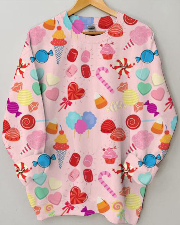Pink Christmas Loose Sweatshirt