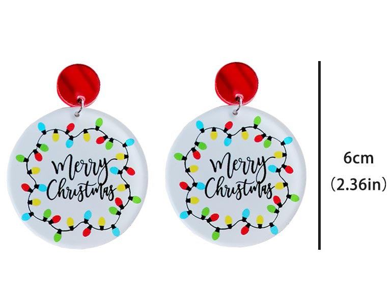 Christmas Lights Round Christmas Tree Earrings