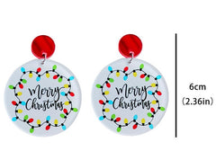 Christmas Lights Round Christmas Tree Earrings