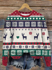 Christmas Holiday Patterned Sweatshirt
