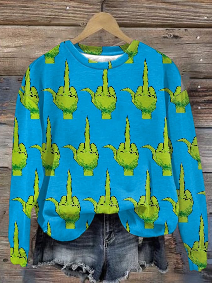 Ladies Print Long Sleeve Sweatshirt