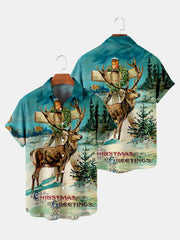 Christmas element large short sleeve shirt