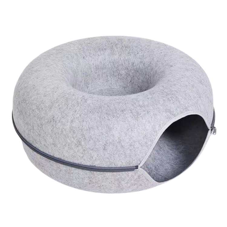 Felt Cat Donut Tunnel Bed
