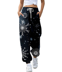Christmas  Printed Loose Casual Sports Harem Pants