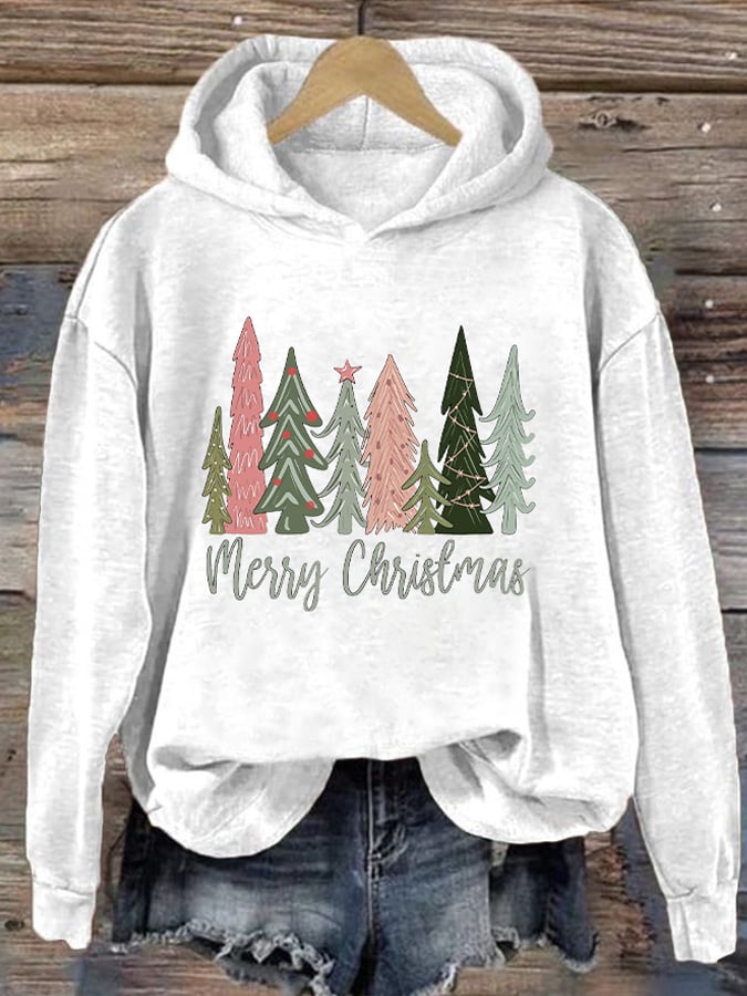 Women'S Casual Merry Chrismas Printed Long Sleeve Sweatshirt
