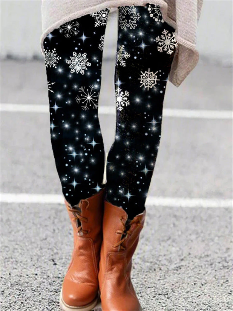 Warm Christmas Black Cozy Knit Leggings