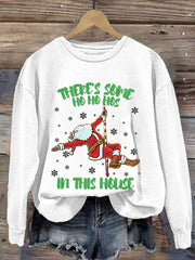 Christmas Ladies Casual Printed Long Sleeve Sweatshirt