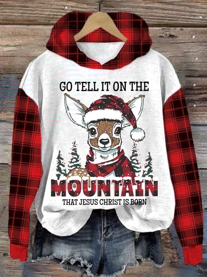 Go Tell Him Christmas Printed Hoodie