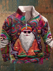 Men's Vintage Santa Print Sweatshirt
