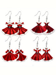 Christmas Princess Dress Acrylic Earrings