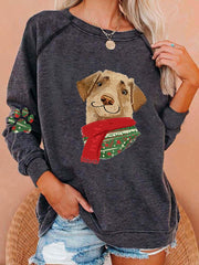 Christmas Dog Print Sweatshirt
