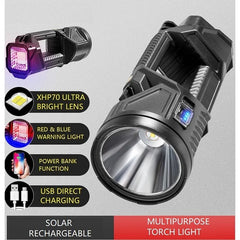 Solight USB Rechargeable Solar-Powered Handheld Searchlight