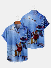 Christmas element large short sleeve shirt
