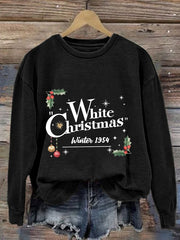 Women'S White Christmas Print Casual Sweatshirt